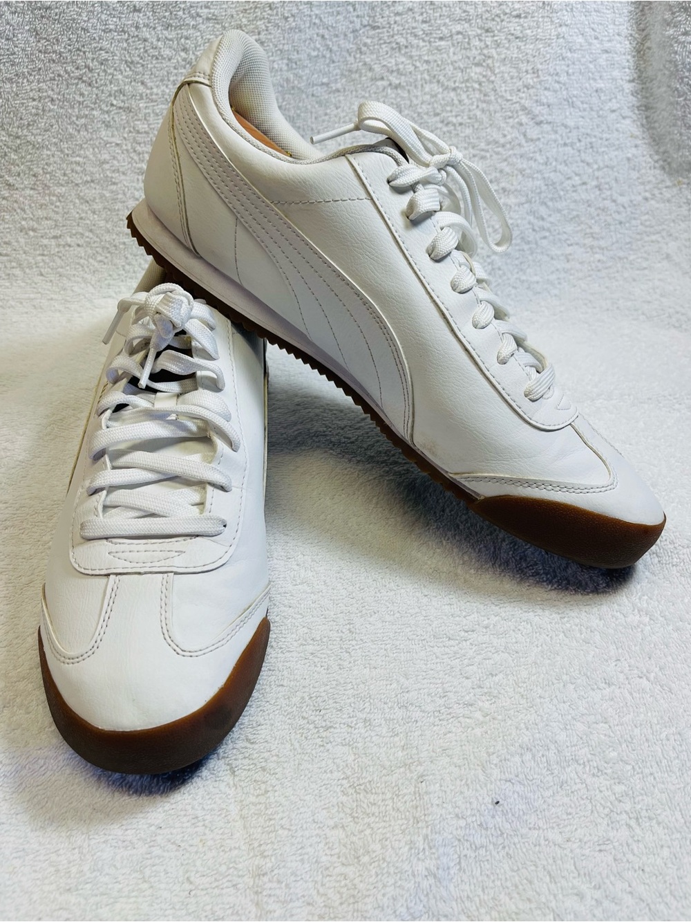Puma Roma Classic Gum Sneakers White Team Gold Gum Men’s Size 13 - Picture 2 of 10